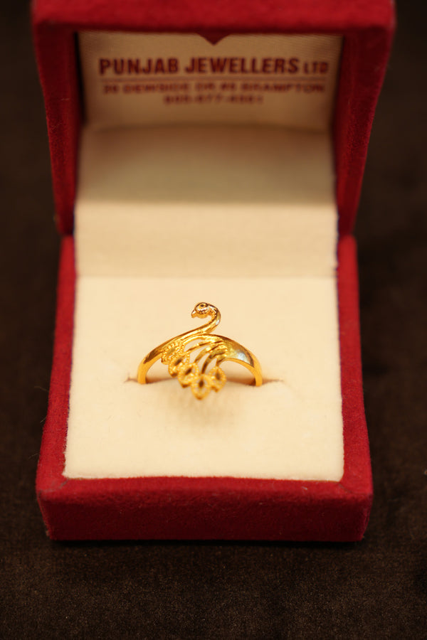 22K Gold Swan Ring