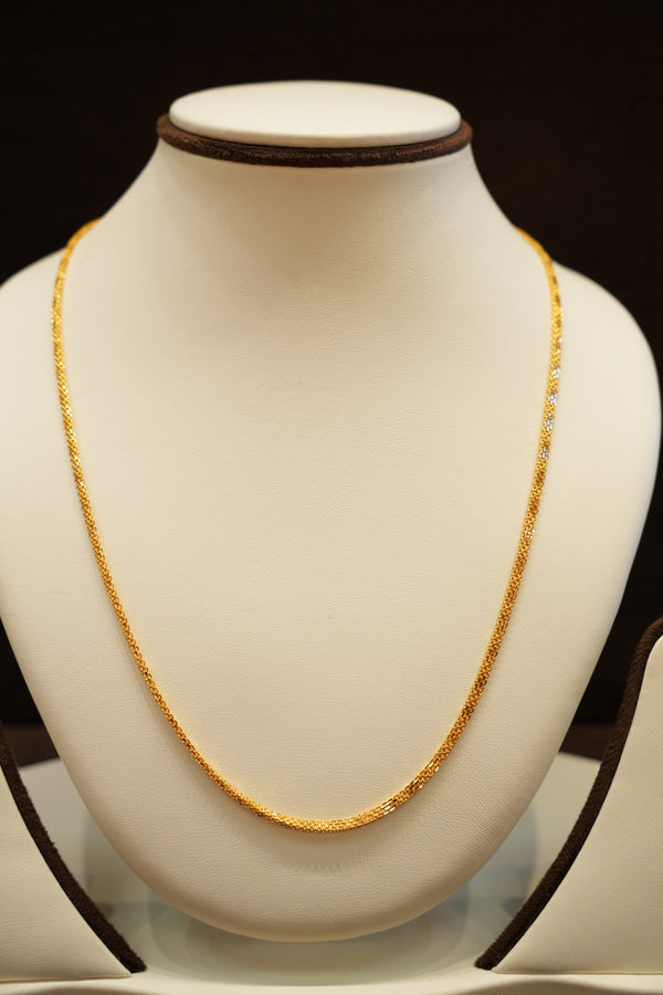 22K Gold Sparkle Mesh Chain