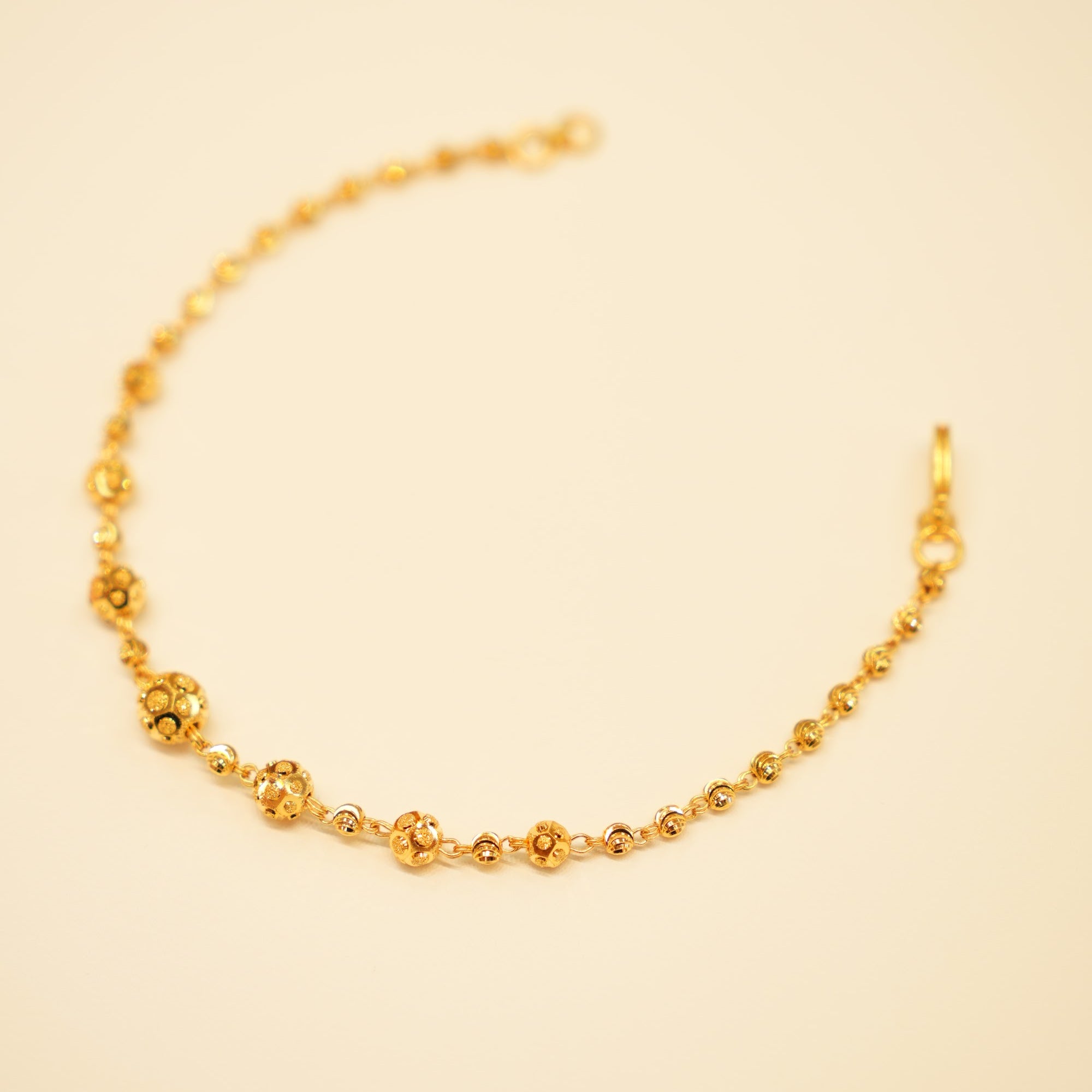 22K Gold Flower Station Bracelet