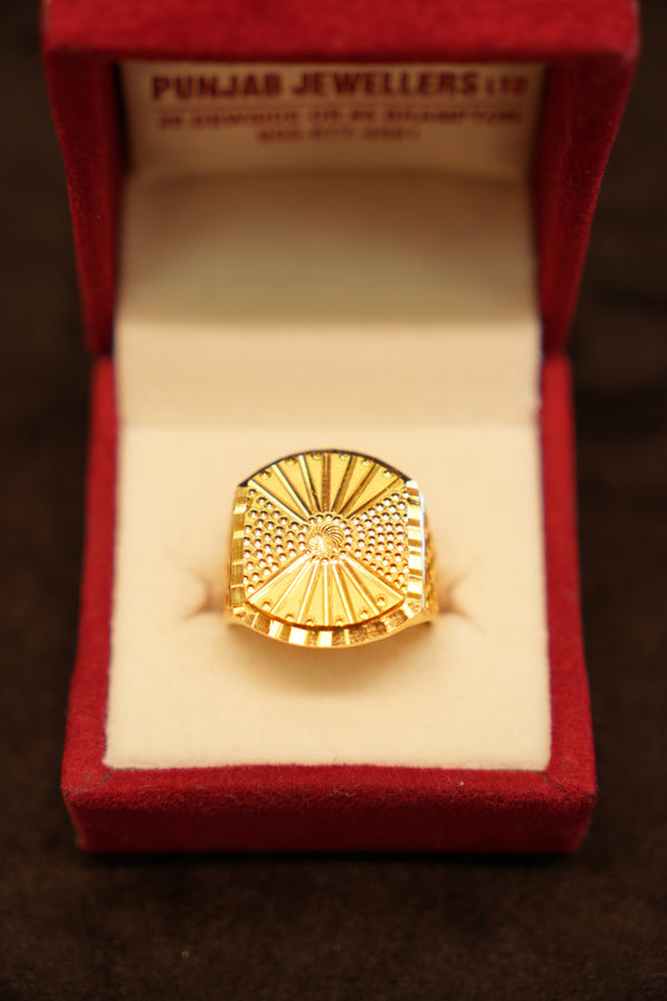 22K Gold Radiating Starburst Ring