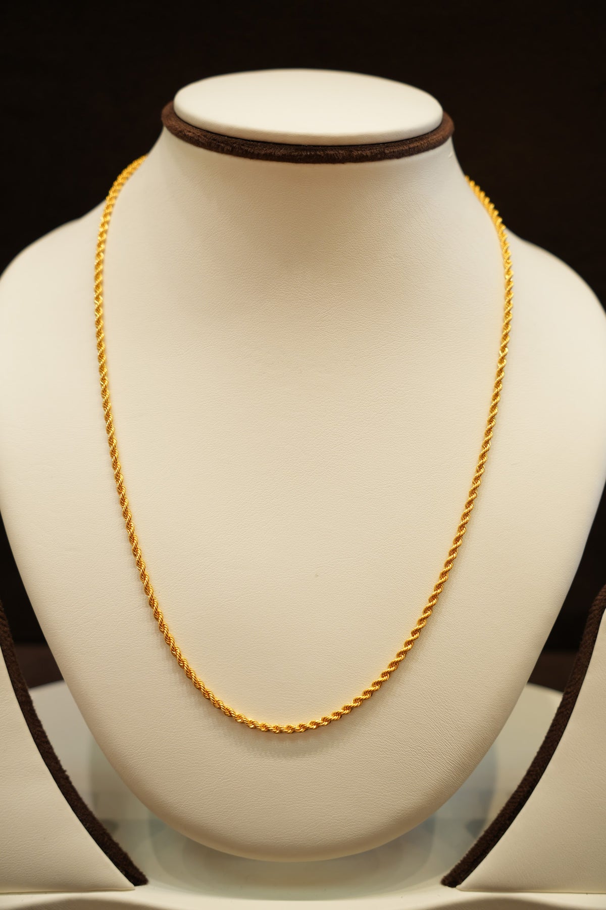 22K Gold Thin Rope Chain (18 Inches)