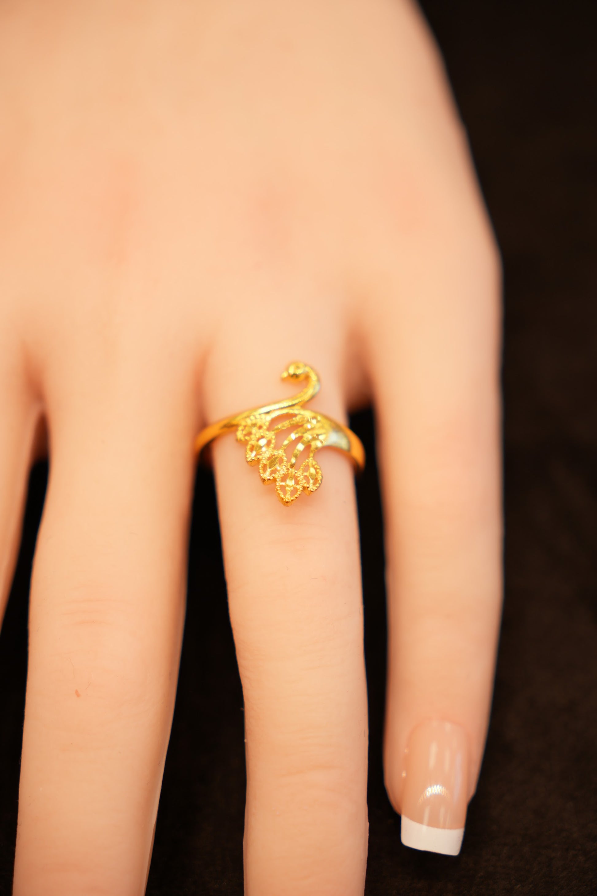 22K Gold Swan Ring