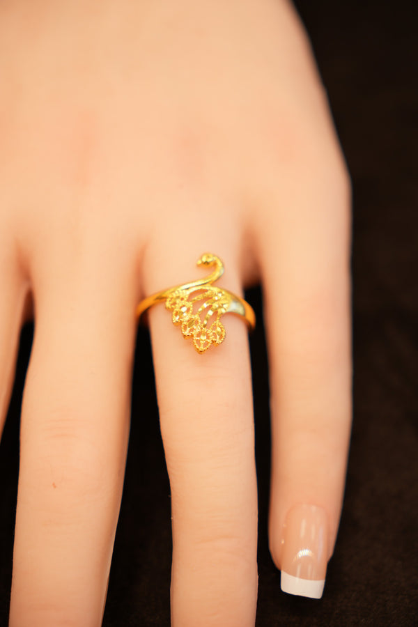 22K Gold Swan Ring