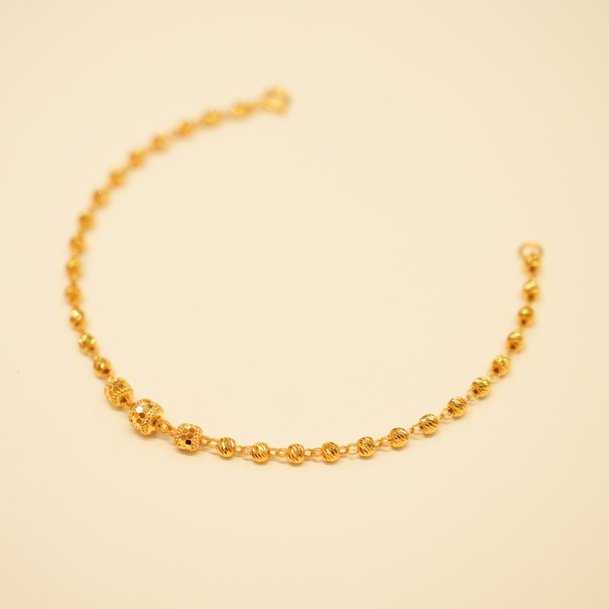 22K Gold Disc Bead Bracelet