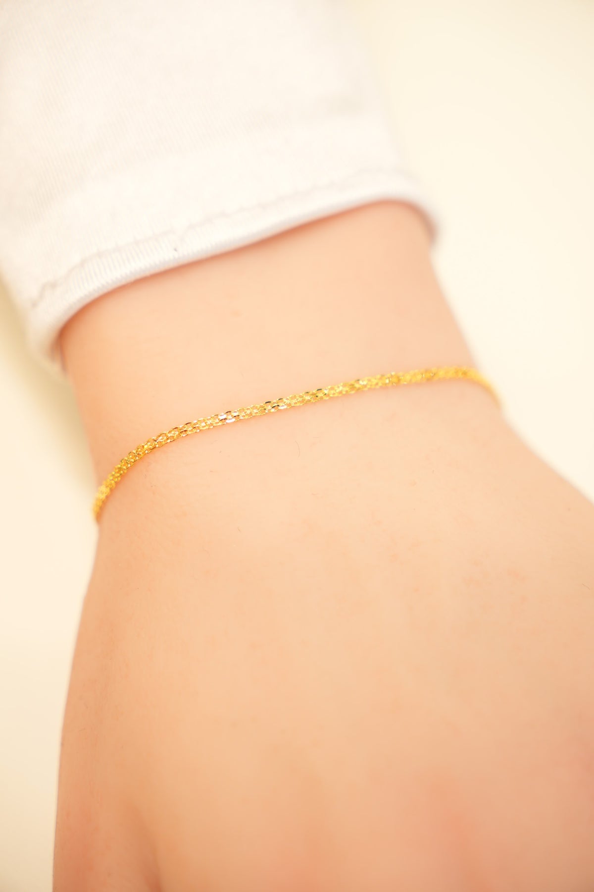 22K Gold Sparkle Foxtail Chain Bracelet