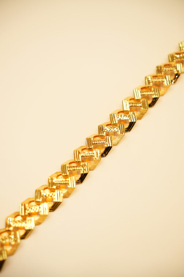 22K Gold I-Beam Link Bracelet