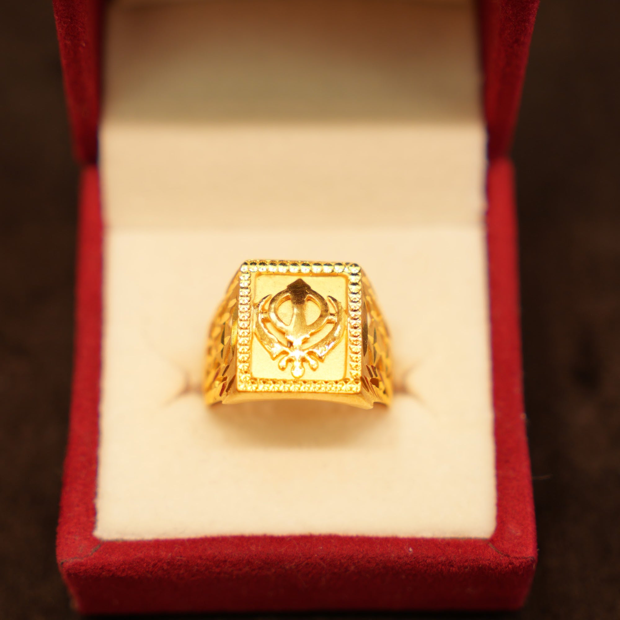 22K Gold Khanda Signet Ring