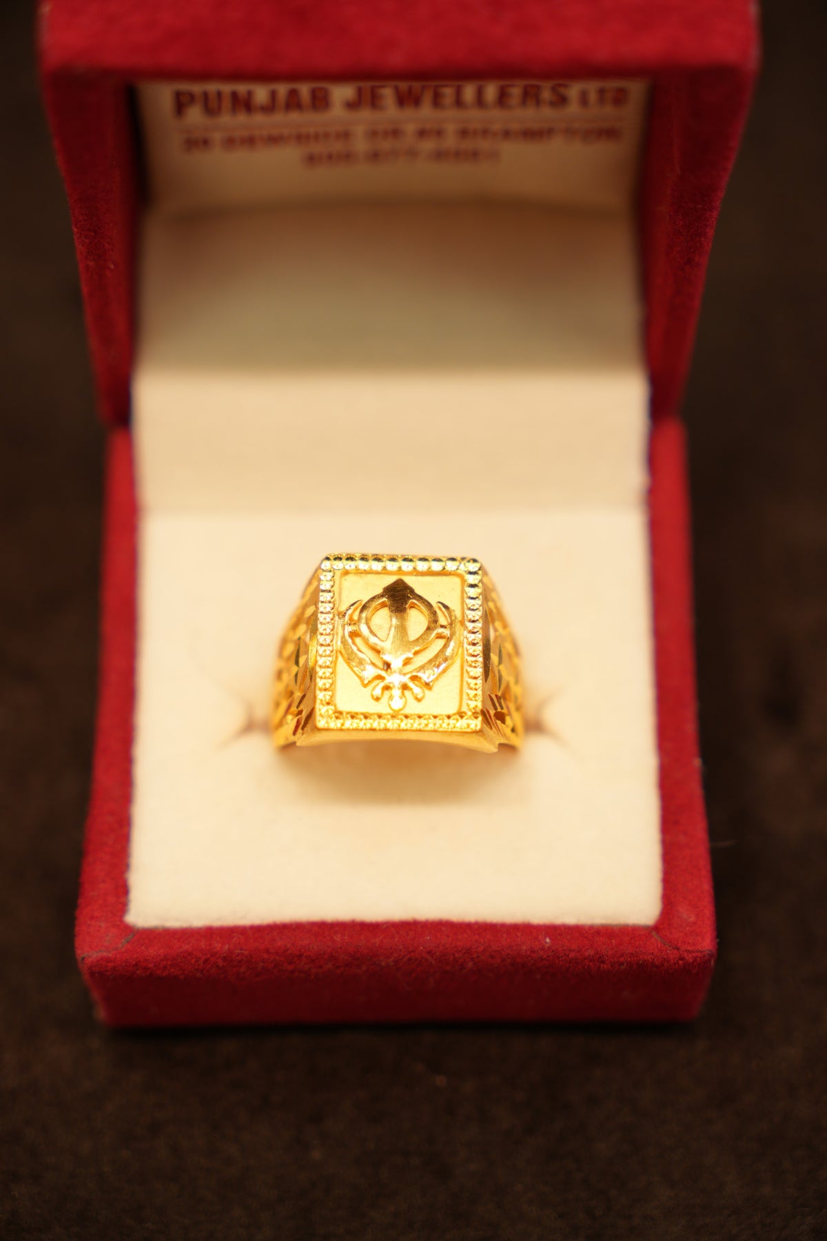 22K Gold Khanda Signet Ring