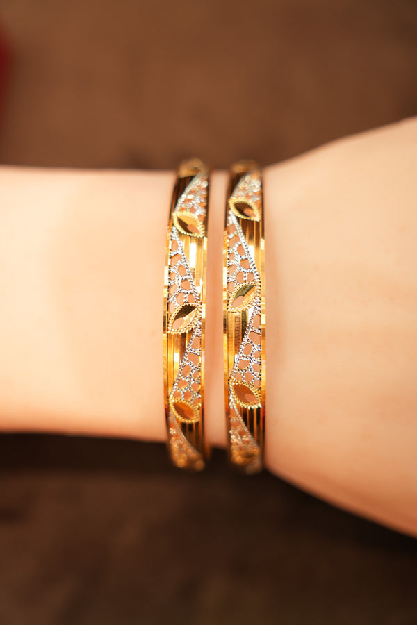 22K Gold Filigree Lace Vine Bangles
