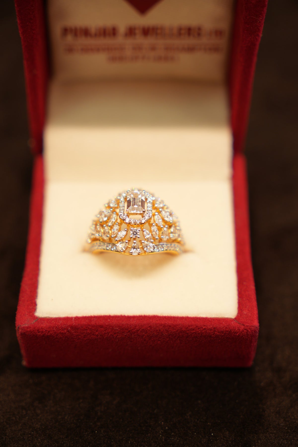 22K Gold Vintage Fan Cocktail Ring