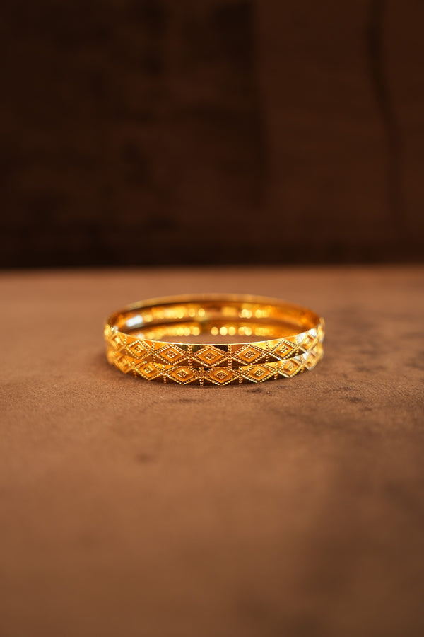 22K Gold Harlequin Diamond Bangles