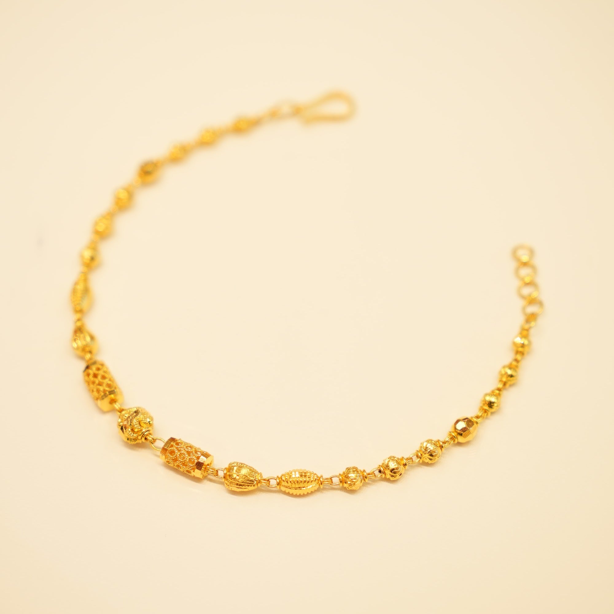 22K Gold Assorted Bead Bracelet