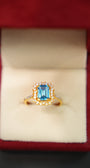 Blue gemstone gold ring