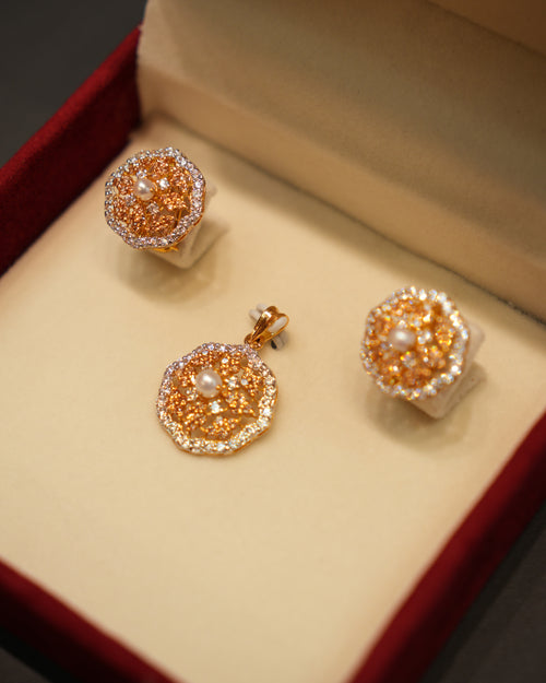 22K Gold Ladies Pendant Set