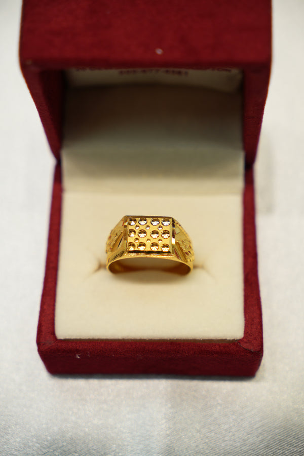 22K Gold Artistic Mens Ring