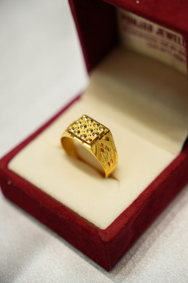 22K Gold Artistic Mens Ring
