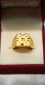 Elegant gold earrings in velvet display box