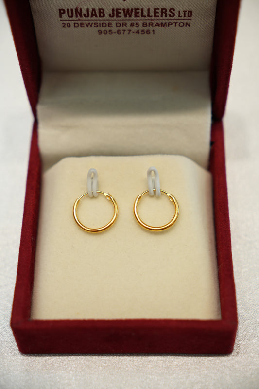 22K Gold Ladies Hoop Earrings