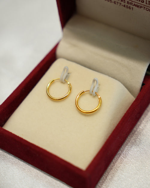 22K Gold Ladies Hoop Earrings