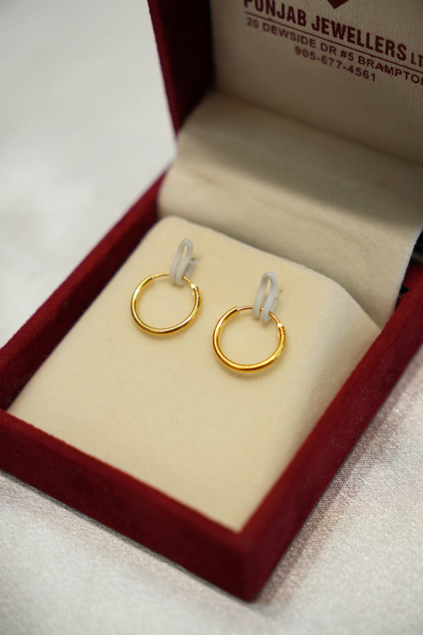 22K Gold Classic Hoop Earrings
