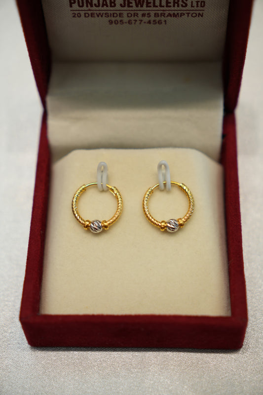 22K Gold Ladies Hoop Earrings