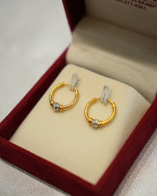 22K Gold Ladies Hoop Earrings