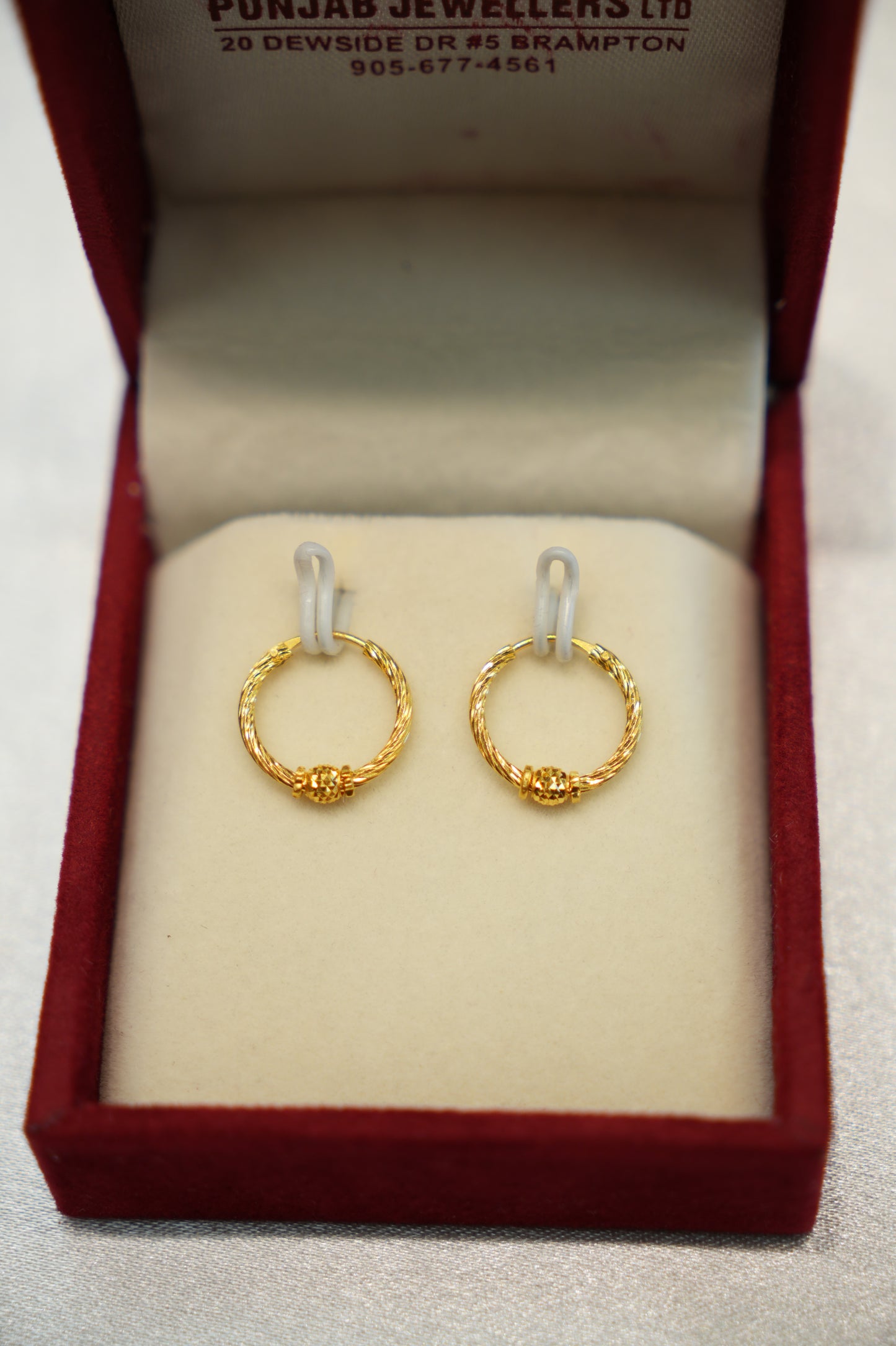 22K Gold Ladies Hoop Earrings