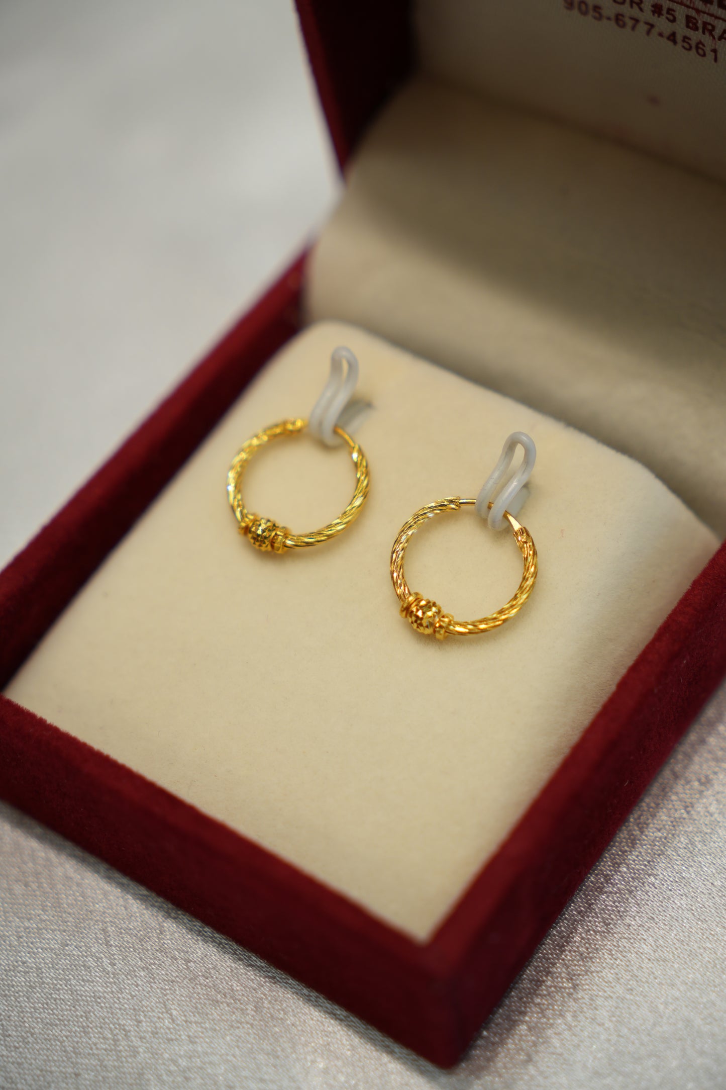 22K Gold Ladies Hoop Earrings