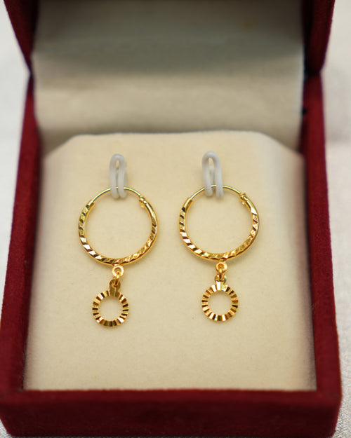 22K Gold Ladies Hoop Earrings