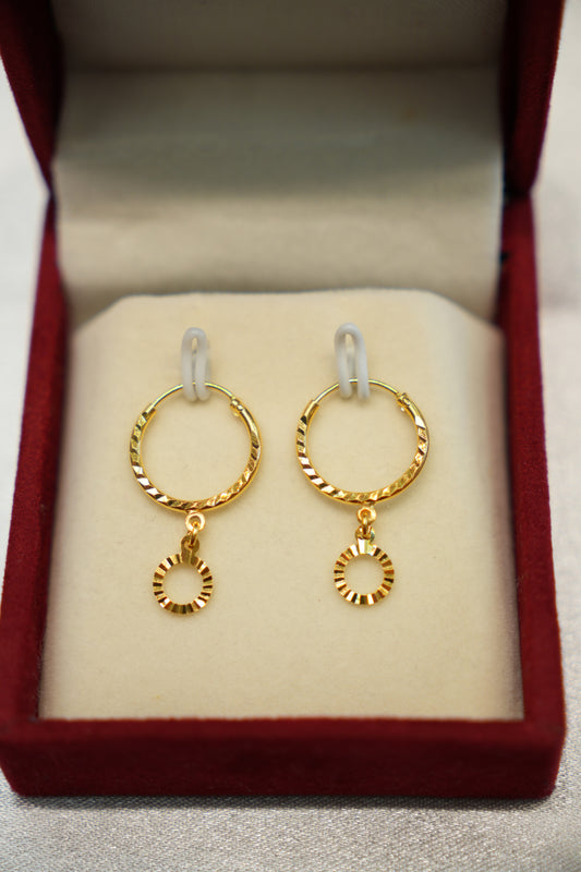 22K Gold Ladies Hoop Earrings
