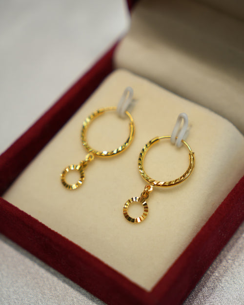 22K Gold Ladies Hoop Earrings