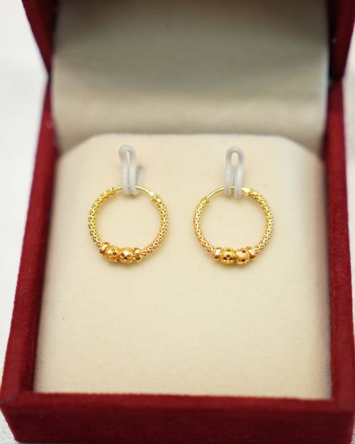 22K Gold Ladies Hoop Earrings