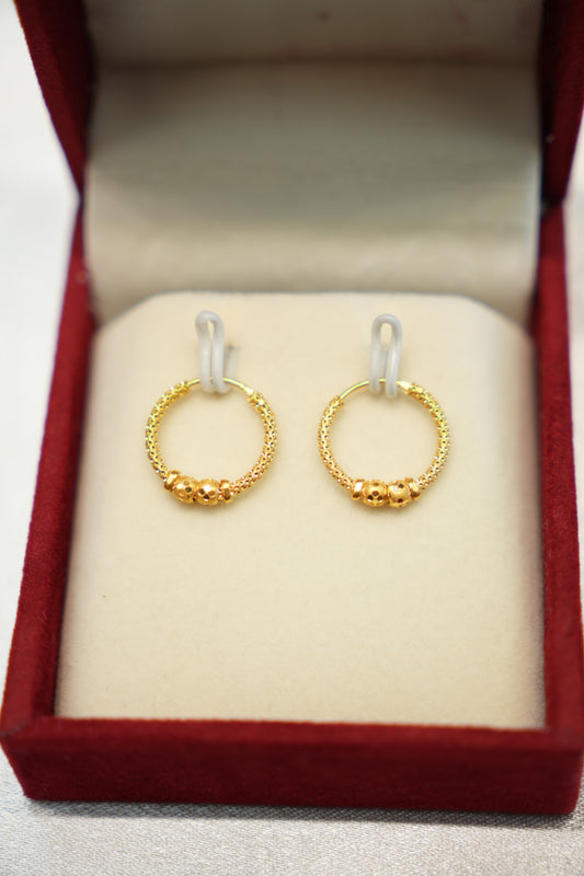 22K Gold Ladies Hoop Earrings