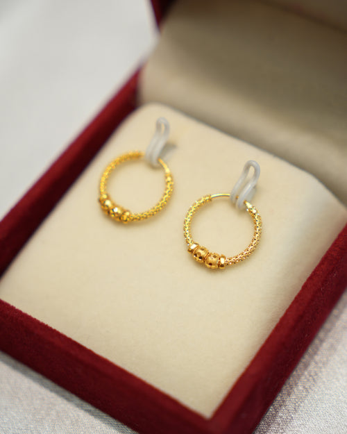 22K Gold Ladies Hoop Earrings