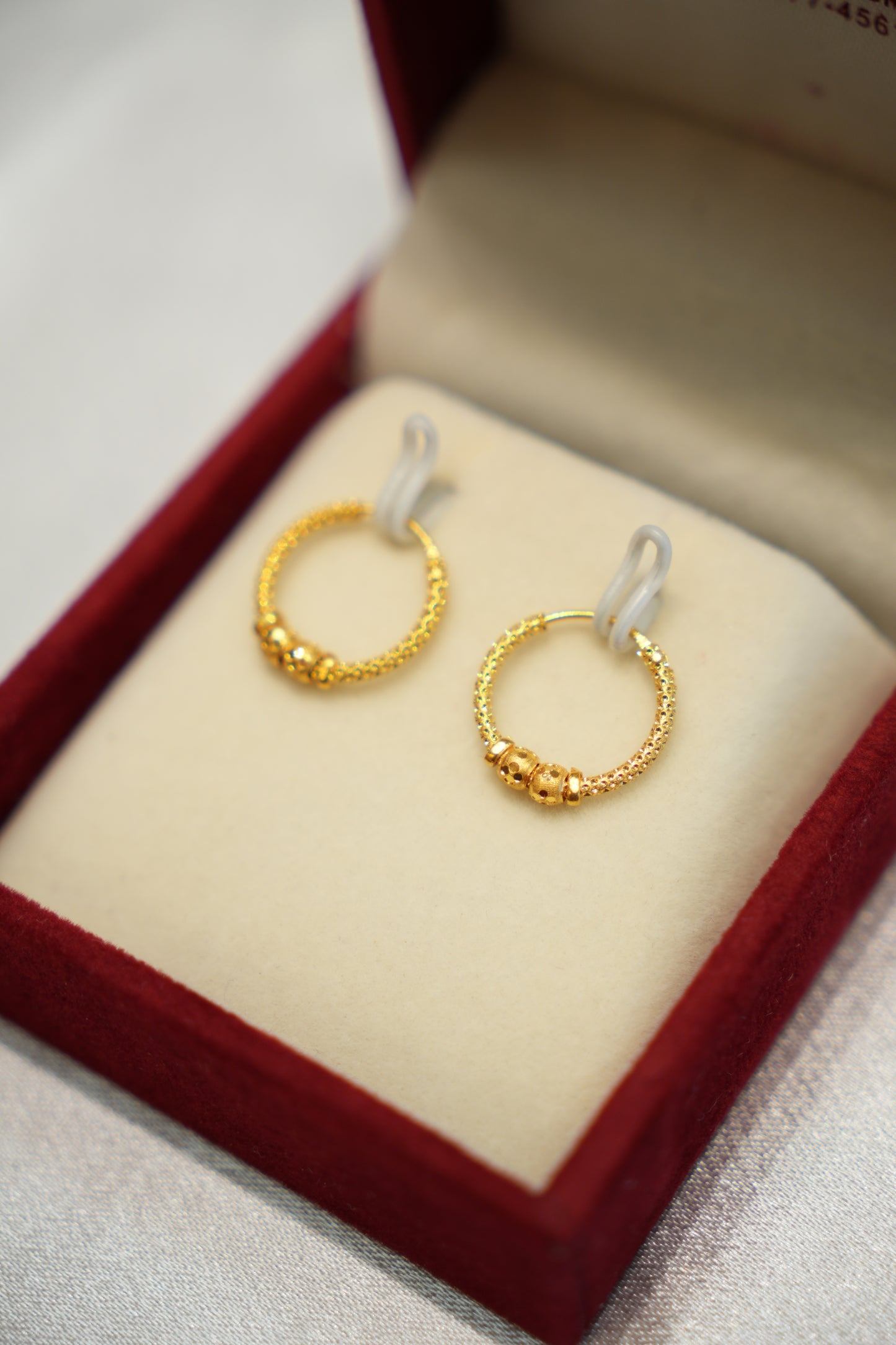 22K Gold Ladies Hoop Earrings