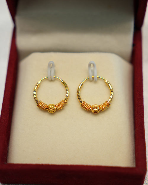22K Gold Ladies Hoop Earrings