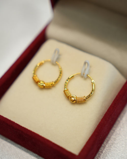 22K Gold Ladies Hoop Earrings