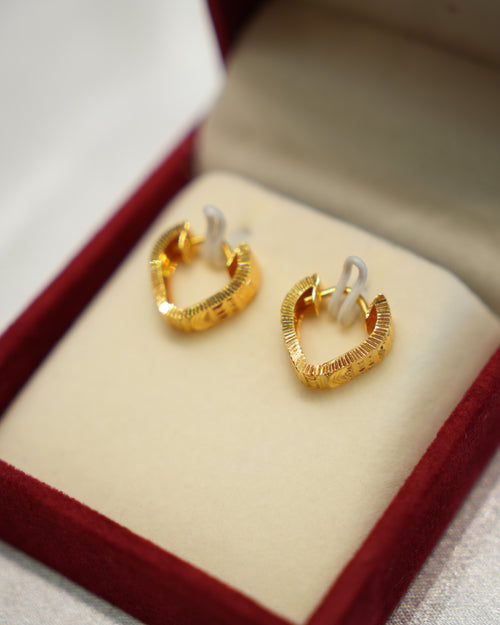 22K Gold Ladies Hoop Earrings