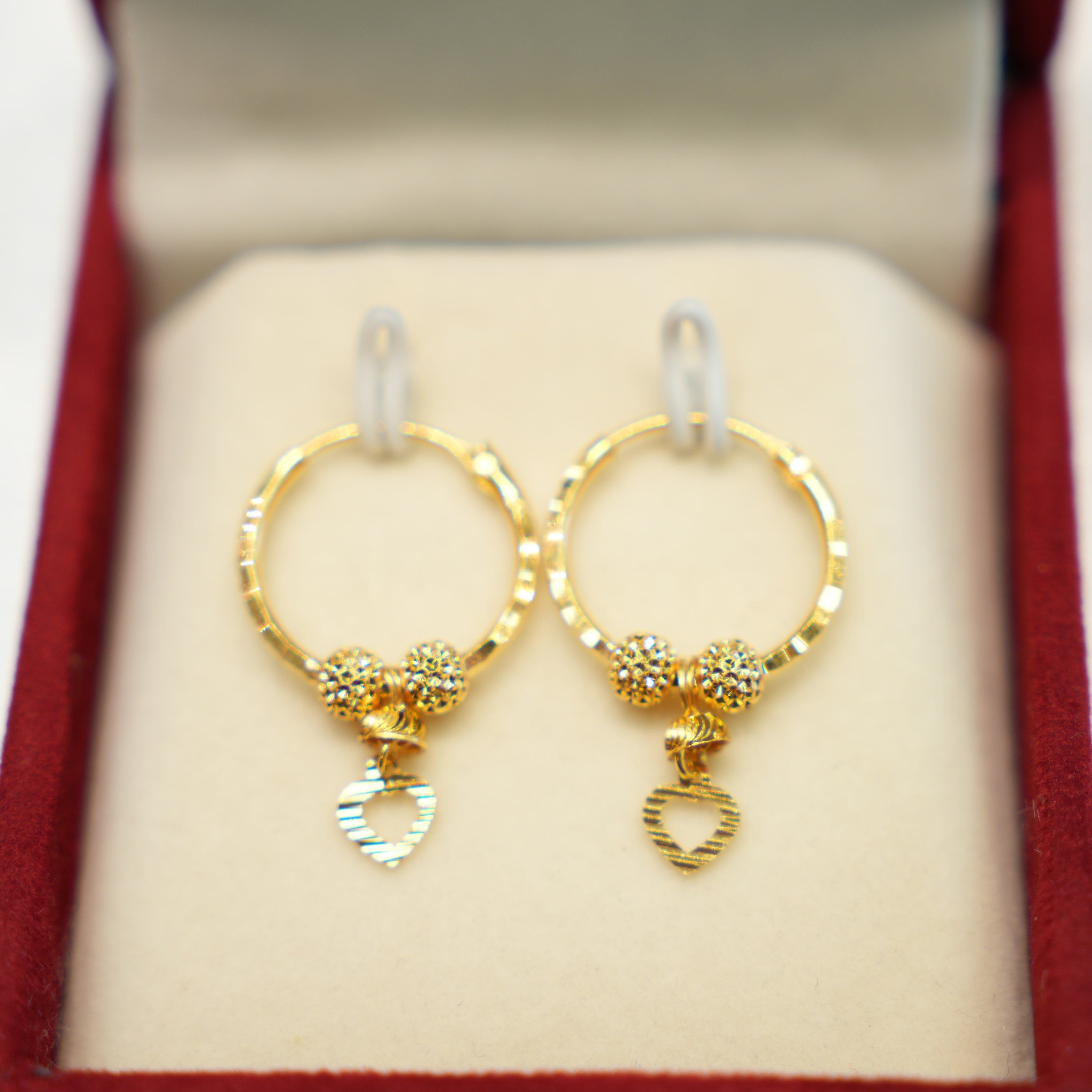 22K Gold Ladies Hoop Earrings