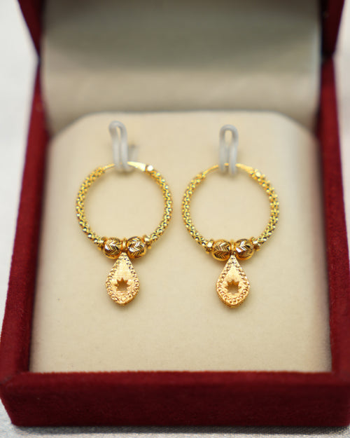 22K Gold Ladies Hoop Earrings