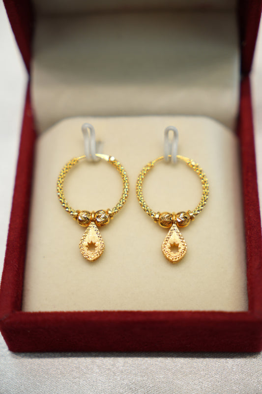 22K Gold Ladies Hoop Earrings