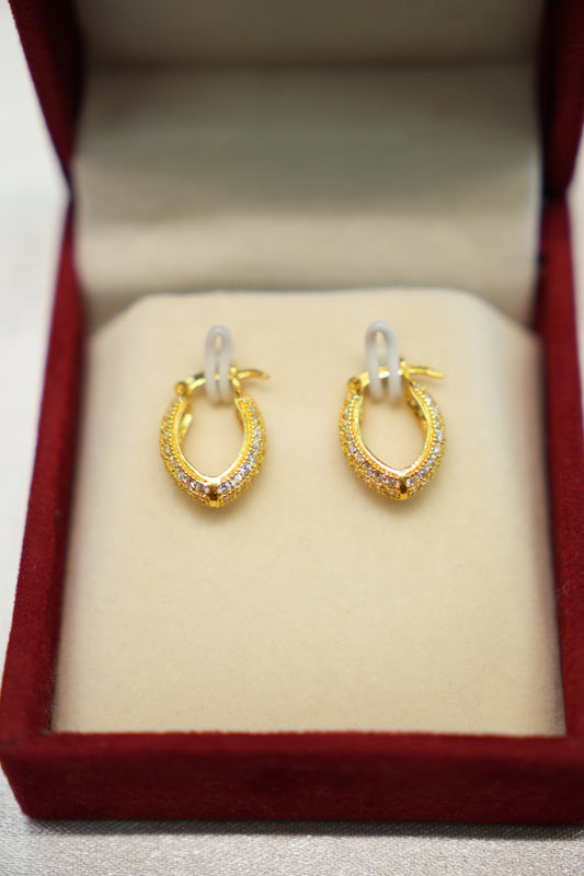 22K Gold Ladies Hoop Earrings