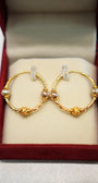 22K Gold Ladies Hoop Earrings