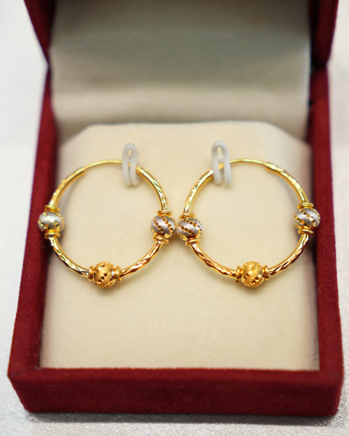 22K Gold Ladies Hoop Earrings
