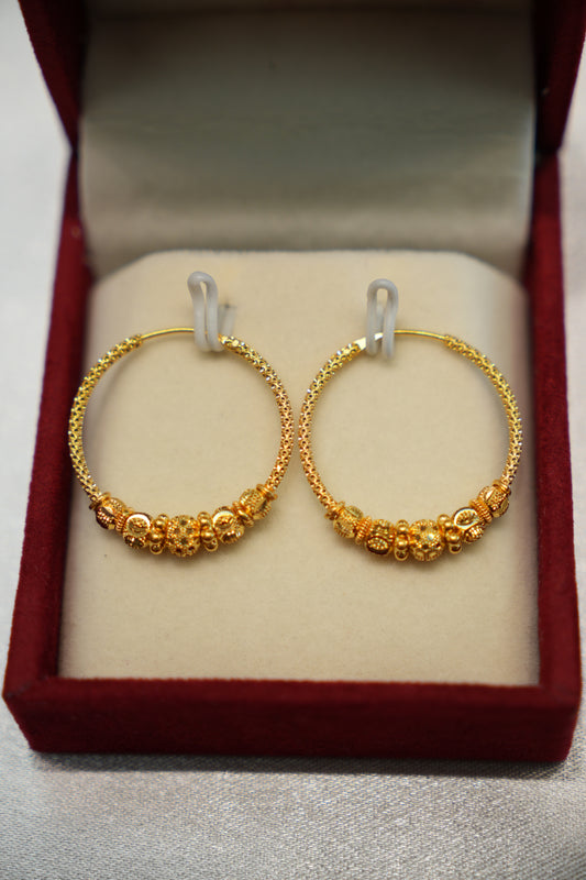 22K Gold Ladies Hoop Earrings