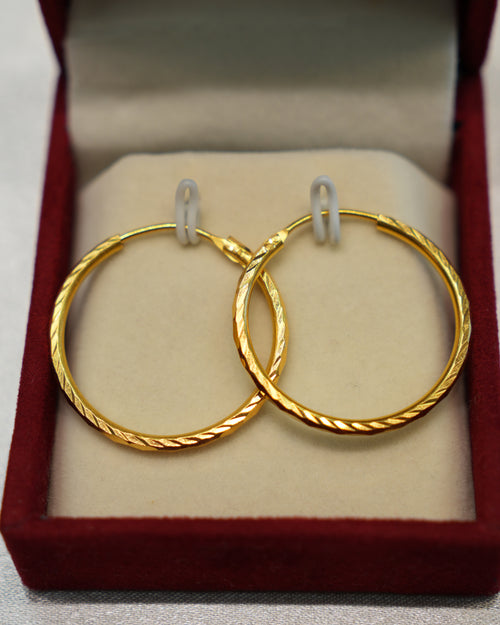 22K Gold Ladies Hoop Earrings