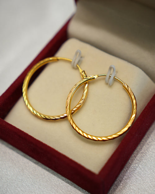22K Gold Ladies Hoop Earrings