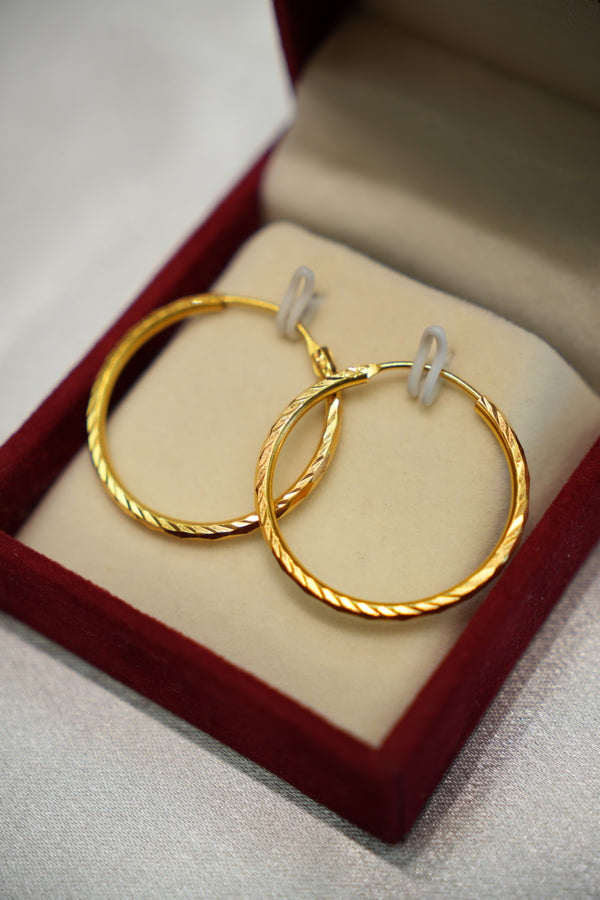 22K Gold Ladies Hoop Earrings