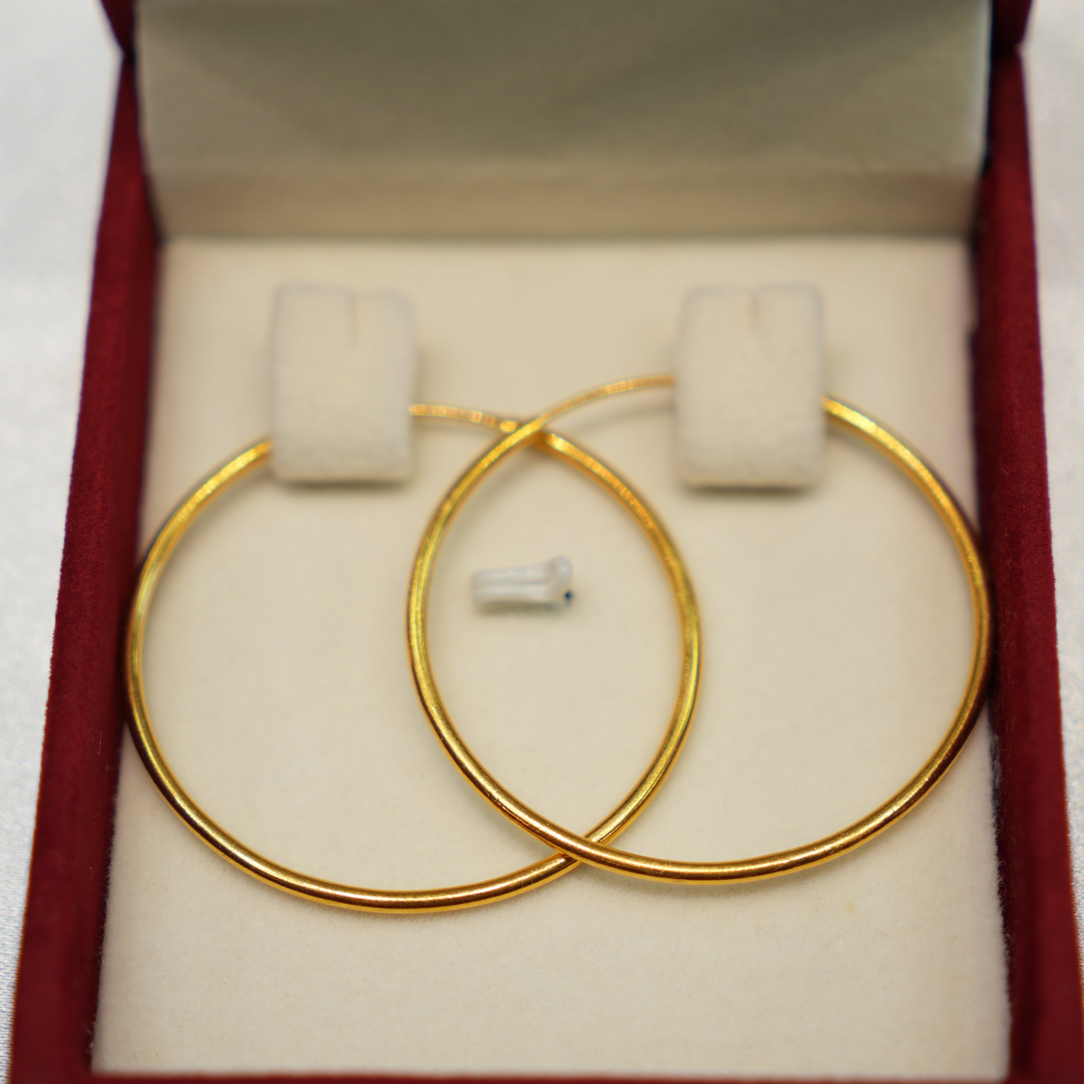 22K Gold Ladies Hoop Earrings