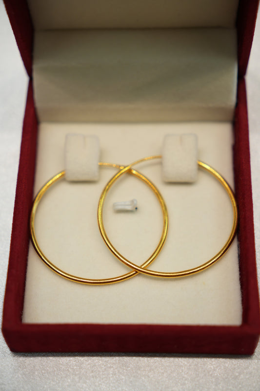 22K Gold Ladies Hoop Earrings